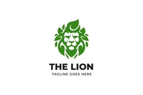 Green Wild Lion Head Business Logo Graphic by Mightyfire · Creative Fabrica