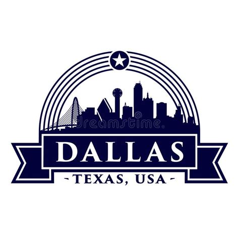 Dallas City Skyline Silhouette Vector Logo Illustration Stock Vector - Illustration of concept ...