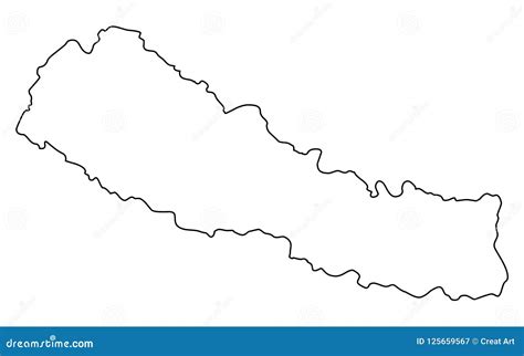 Outline Map Of Nepal. Illustration. | CartoonDealer.com #90552964