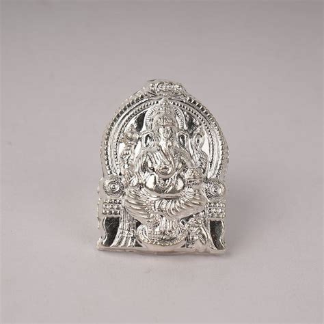 Pure Silver Ganesh Idol 6g, Ganesh Statue, Silver Ganesh Idol, Pure ...