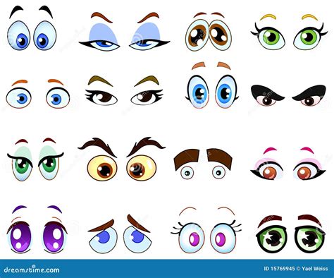 Cartoon eyes stock vector. Illustration of anima, happy - 15769945