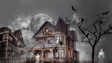 Haunted Halloween House HD Wallpaper