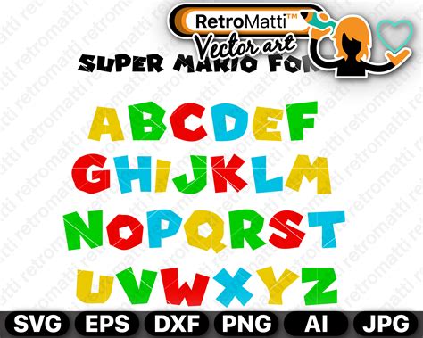 super mario font cricut super mario letters super mario font silhouette ...