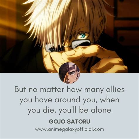 Powerful Quotes By Gojo Satoru | Anime quotes inspirational, Manga quotes, Anime quotes