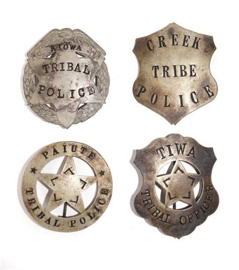 Indian Tribal Police Badges (4) : Lot 5069