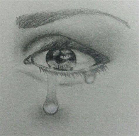 Teary Eye drawing by Joey Nichols | Sketches, Eye sketch, Eye drawing