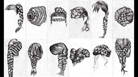 Braids | Hair sketch, How to draw braids, Drawing hair braid