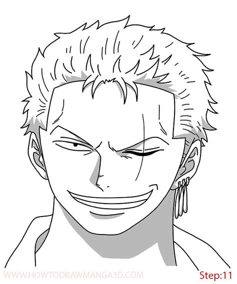 how_draw_zoro_timeskip_step_11 | One piece drawing, Manga anime one piece, Drawings