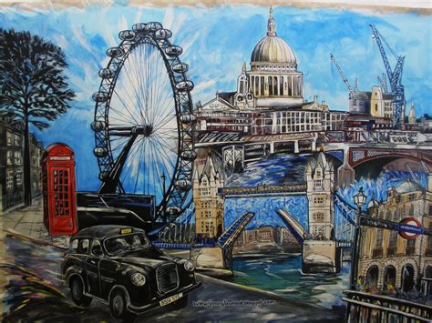 Jenny Leonard Art Blog: London Cityscape Murals - British Airways Commissions