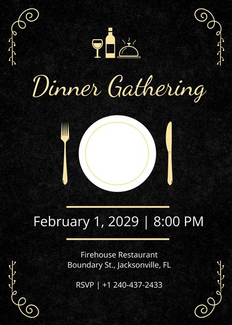 FREE Dinner Invitation Templates & Examples - Edit Online & Download | Template.net