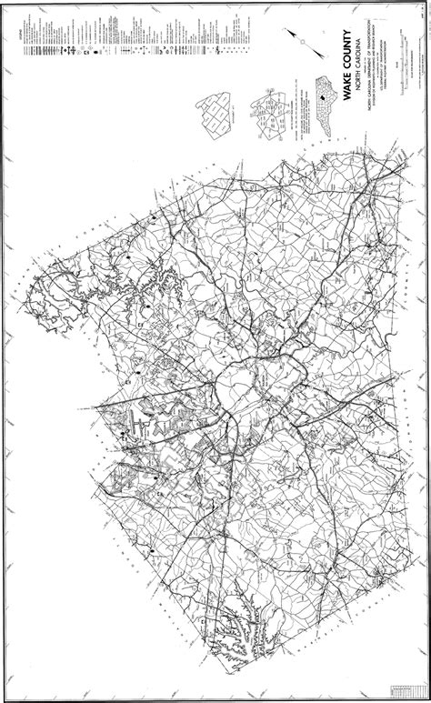 1990 Road Map of Wake County, North Carolina