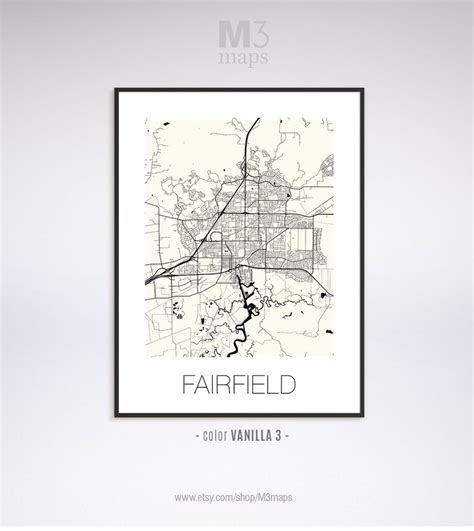 Fairfield California Fairfield CA Map Fairfield Map - Etsy