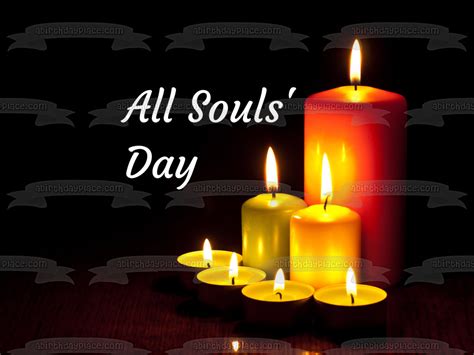 All Souls' Day Candles Edible Cake Topper Image ABPID54333 – A Birthday Place