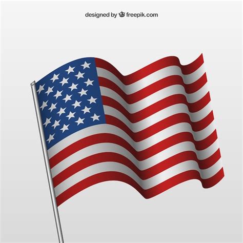 Free Vector | Waving american flag