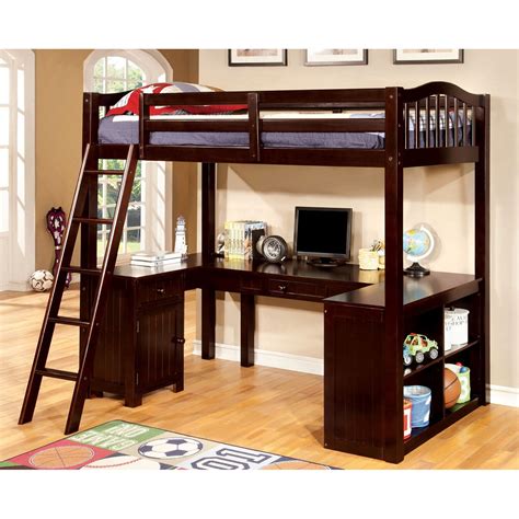 Furniture of America Robbins Loft Bed with Workstation - Walmart.com