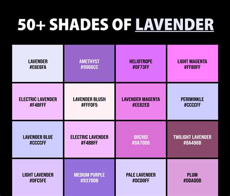 50+ Shades of Lavender Color (Names, HEX, RGB & CMYK Codes) – CreativeBooster