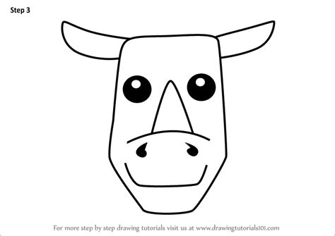 How to Draw a Rhinoceros Face for Kids (Animal Faces for Kids) Step by Step ...