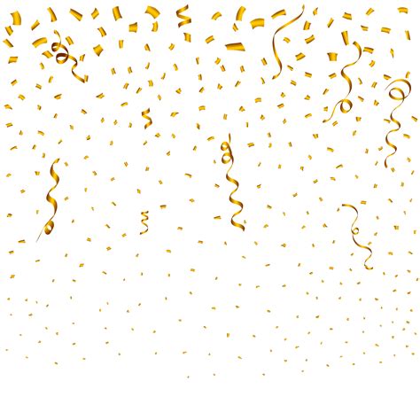 Confetti explosion PNG for the festival background. Golden party ribbon and confetti burst ...