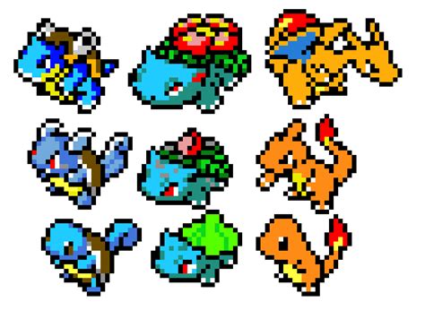 Pokemon Gen 1 Starters | Pixel Art Maker