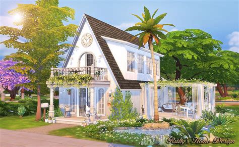 Sims4 White Jasmine 薄荷茉莉 | Sims house design, Sims house, Sims 4 house design