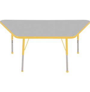 ECR4Kids Adjustable Height Trapezoid Classroom Table 18x30", Classroom Tables