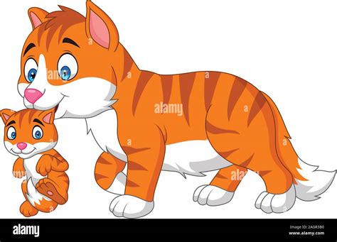 Cartoon cat carrying her baby Stock Vector Image & Art - Alamy