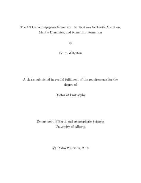 (PDF) The 1.9 Ga Winnipegosis Komatiite: Implications for Earth Accretion, Mantle Dynamics, and ...