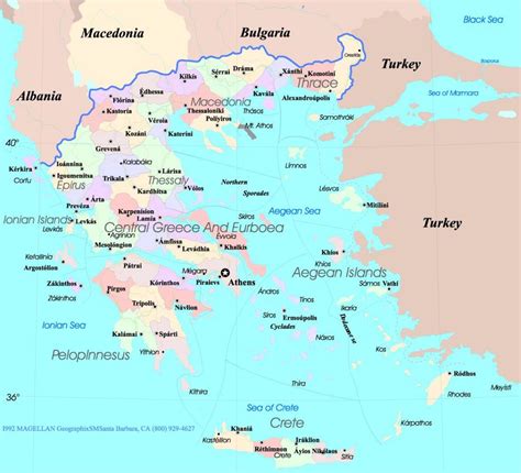 Map of Greece and islands - Greece map islands (Southern Europe - Europe)