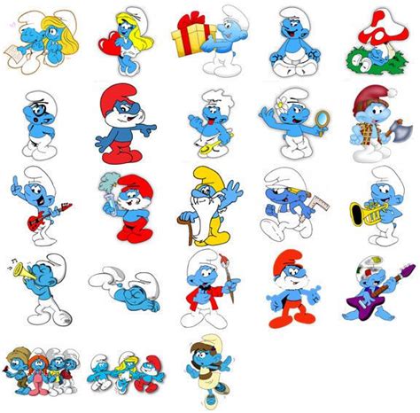 Smurfs characters, iron on T shirt transfer. Choose image and size | eBay | Smurfs, Smurfs ...