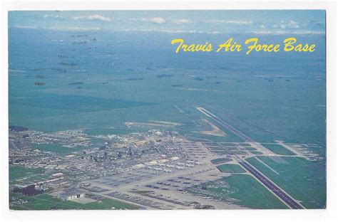 CA Travis Air Force Base Aerial View Vintage 1970 Postcard | United ...