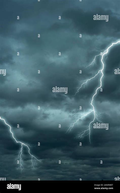 stormy sky with lightning Stock Photo - Alamy