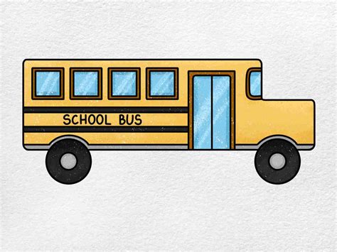 School Bus Drawing For Kids