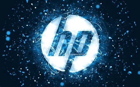 HP brown logo brown neon lights, creative, Hewlett-Packard logo, brown abstract background, HD ...