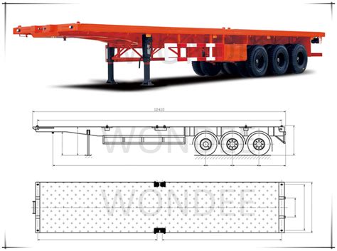 High Quality 40 Ton Tri-axle 40ft Flatbed Trailer with Container Lock, View Flatbed Trailer ...