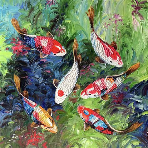 Koi Fish Painting by Enxu Zhou - Fine Art America