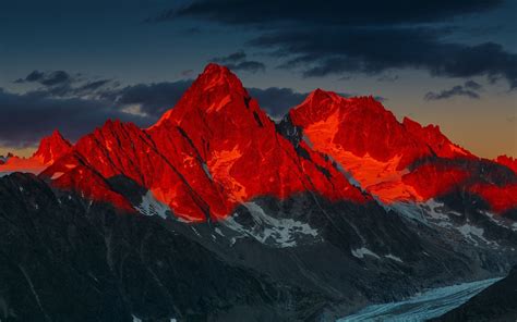 Red Sunset Over Mountains wallpaper | nature and landscape | Wallpaper ...