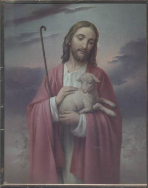 Jesus Holding The Lamb Picture Wall Plaque