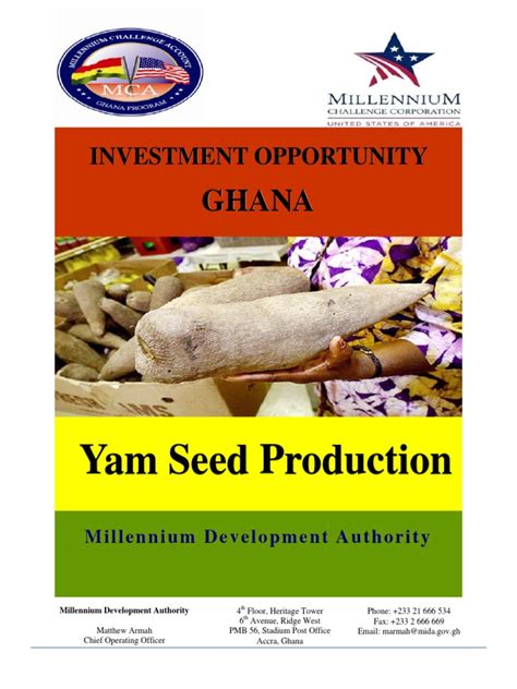 Yam Production in Ghana | PDF | Ghana | Multilateral Investment Guarantee Agency