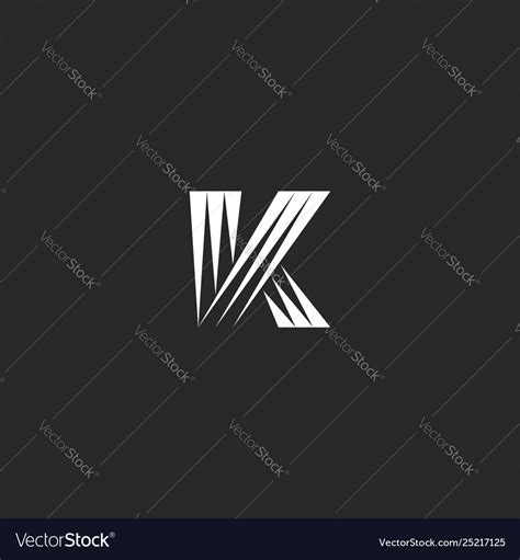 Monogram k letter logo initial identity creative Vector Image