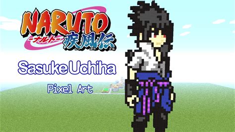 Minecraft Pixel Art: Sasuke Uchiha (Naruto shippuden) tutorial - YouTube