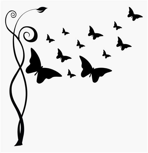 Transparent Butterfly Silhouette Png - Flying Butterfly Clipart Black ...