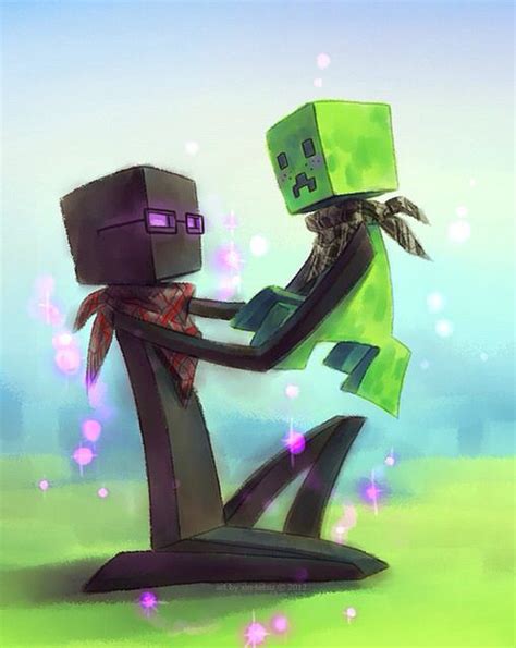 Enderman and creeper ^^ | Minecraft fan art, Minecraft art, Minecraft anime