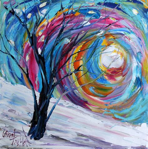 Original oil painting MODERN ABSTRACT Winter by Karensfineart | Painted! and drawing | Pinterest ...