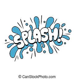 Vector Clip Art of Water Splash Sound Effect Text - An image of a water ...