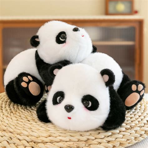 Cute Panda Plush 25cm Panda Stuffed Animal in Sit and Sleep Poses