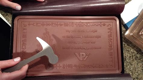 This chocolate bar is so large it came with a hammer to break it apart ...