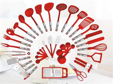 Red 38-piece Kitchen Utensils Set