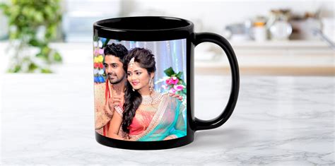 Black Photo Mug Printing | Custom Black Mug with Name | VistaPrint