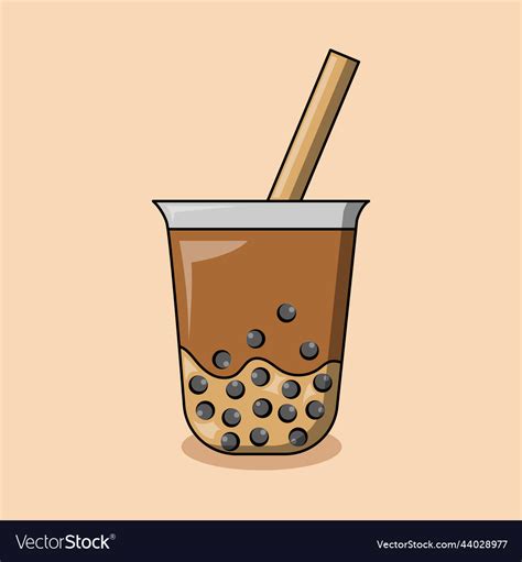 Cartoon bubble milk tea cups Royalty Free Vector Image