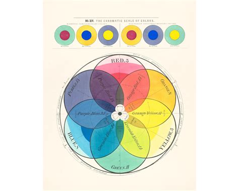 Vintage Color Chart the Chromatic Scale of Colors Color - Etsy Denmark